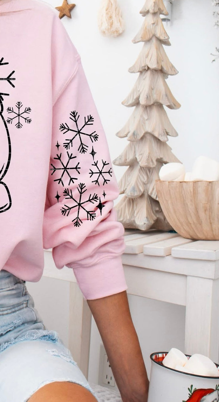 Snowflake sleeve black (Linda) DTF Transfer