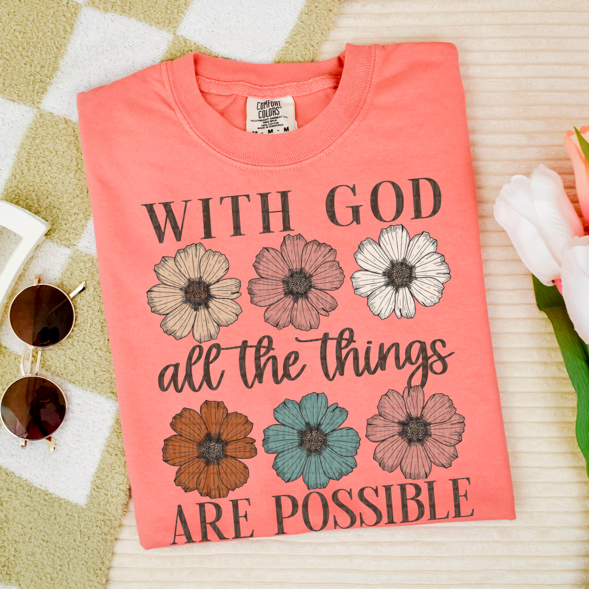 With god all the things are possible 95515 DTF transfer