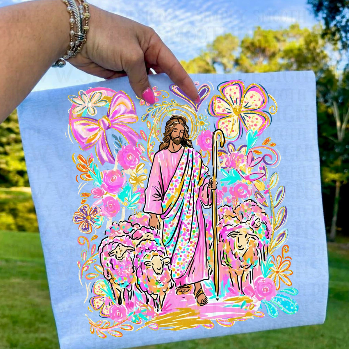 Jesus and lambs Sunday Special DTF transfer