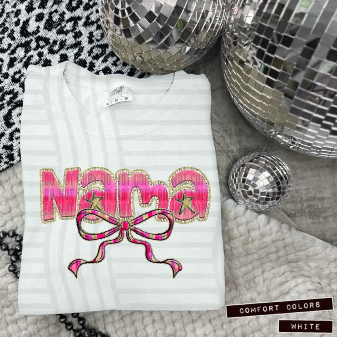 Nama pink with bow (Caplinger) 100645 DTF transfer