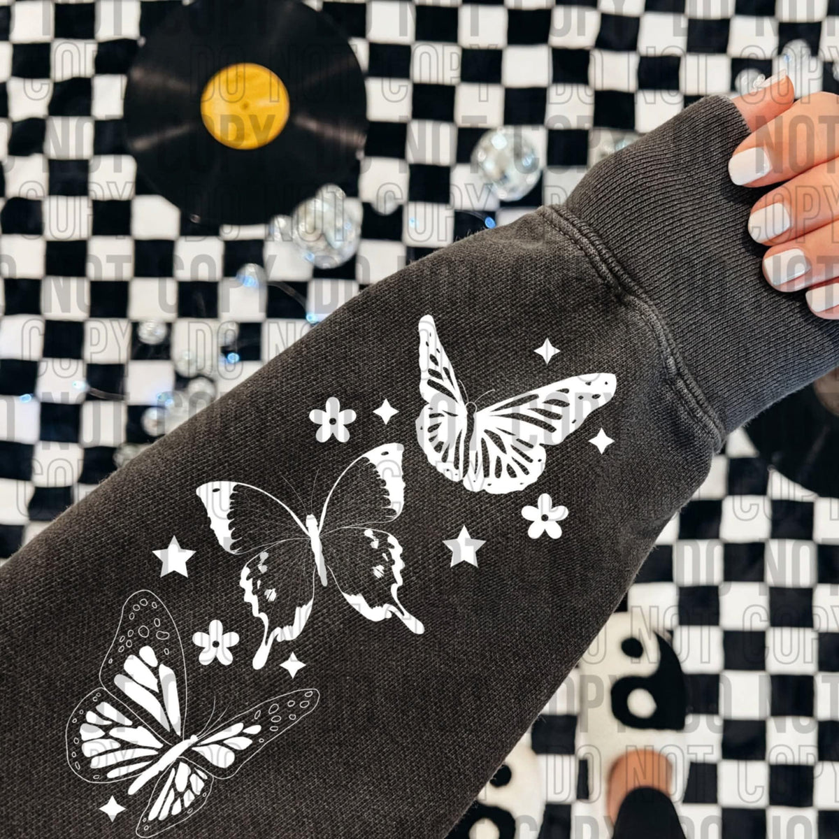 Butterfly (sleeve) white sbb DTF transfer