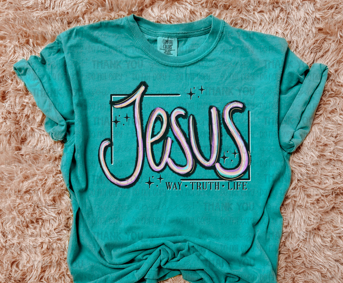 Jesus way truth life 85747 DTF transfer