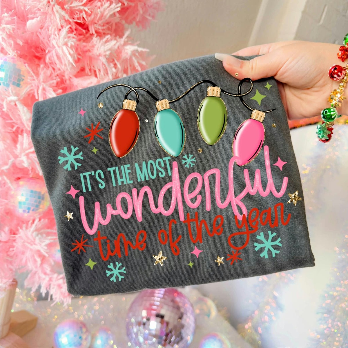 It’s the most wonderful time  colorful lights Sunday Special DTF transfer