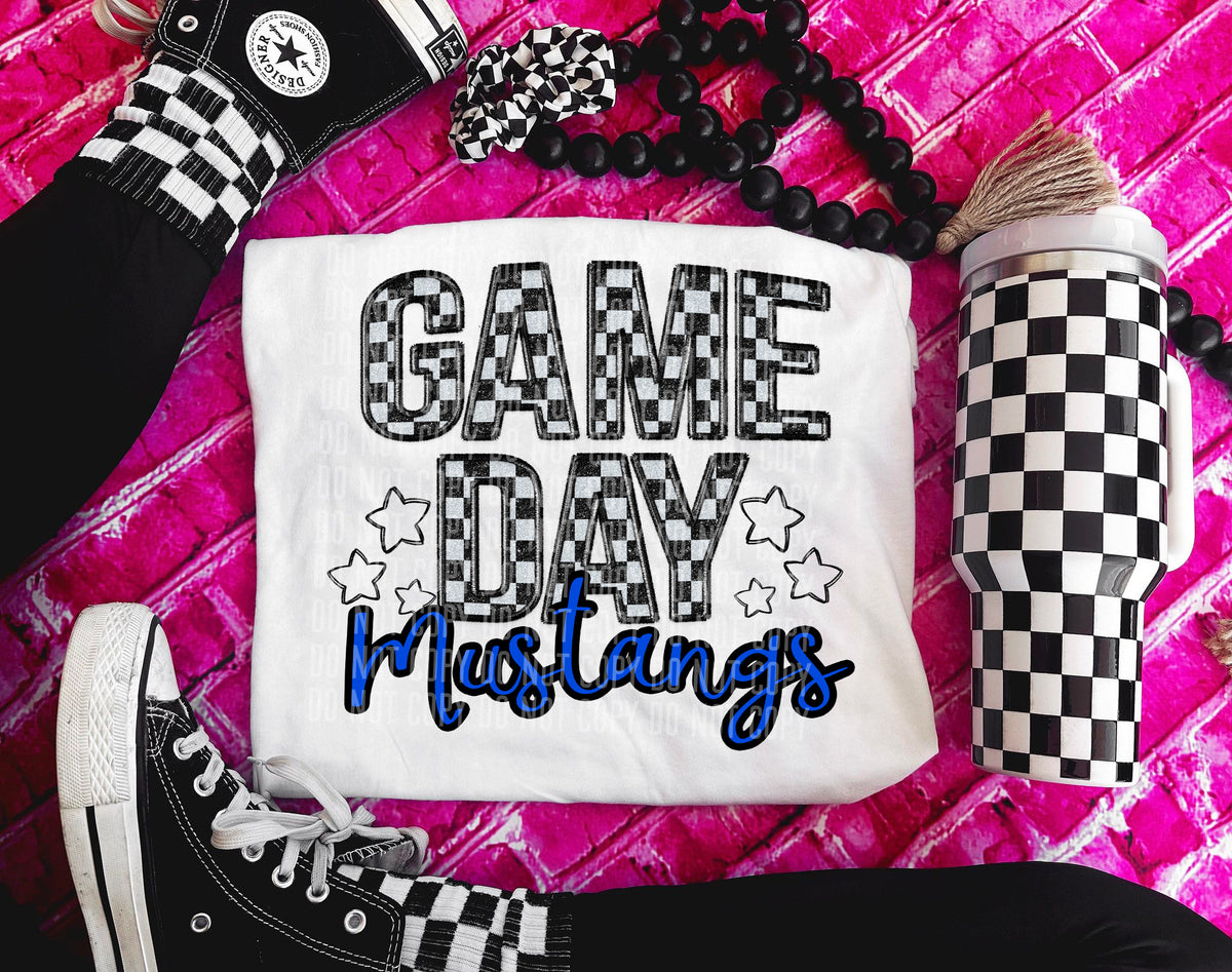 Game Day Mustangs (blue) 30916 DTF transfers