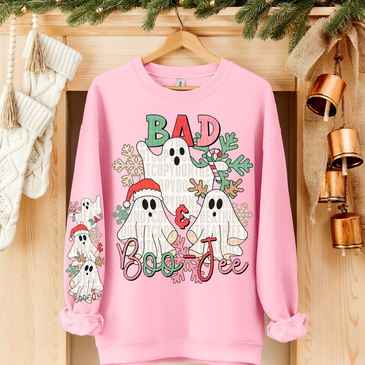 Boujee Christmas Ghosts FRONT ONLY DTF transfer