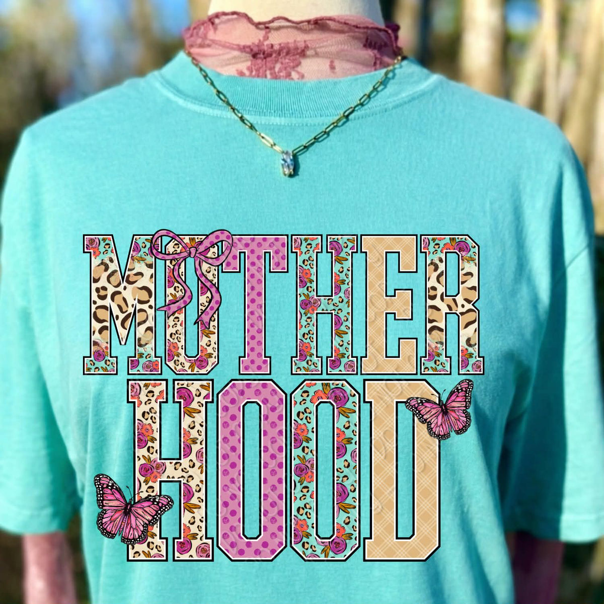 Motherhood butterflies and pink bow (DWS) DTF Transfer