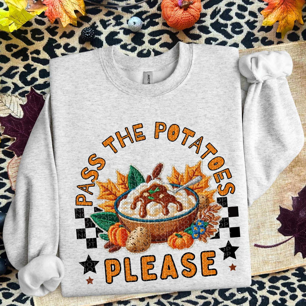 Pass the potatoes please (HW) 60084 DTF transfer