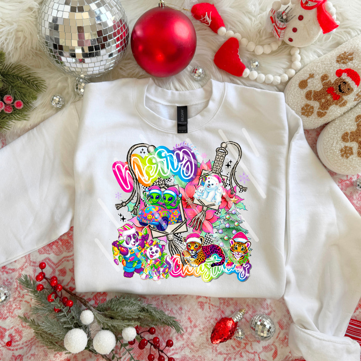 Merry Christmas RAINBOW collage (RENEWED) 113645 DTF transfer