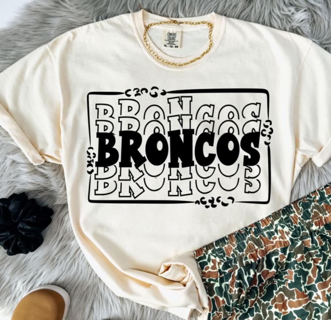 Broncos stacked with frame (S&G) 98045 DTF transfer