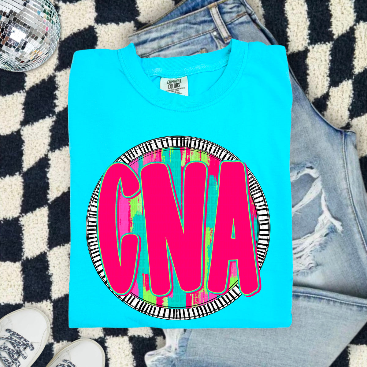 CNA pink font circle 103943 DTF transfer