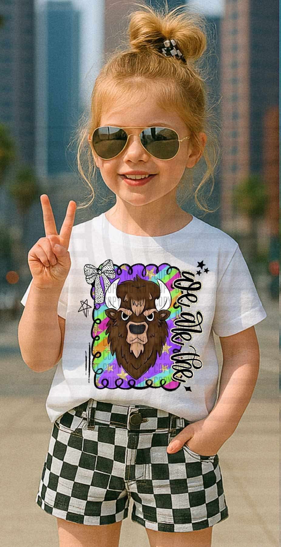We are the Buffaloes Preppy Swirl Mascots (Caplinger) DTF transfer