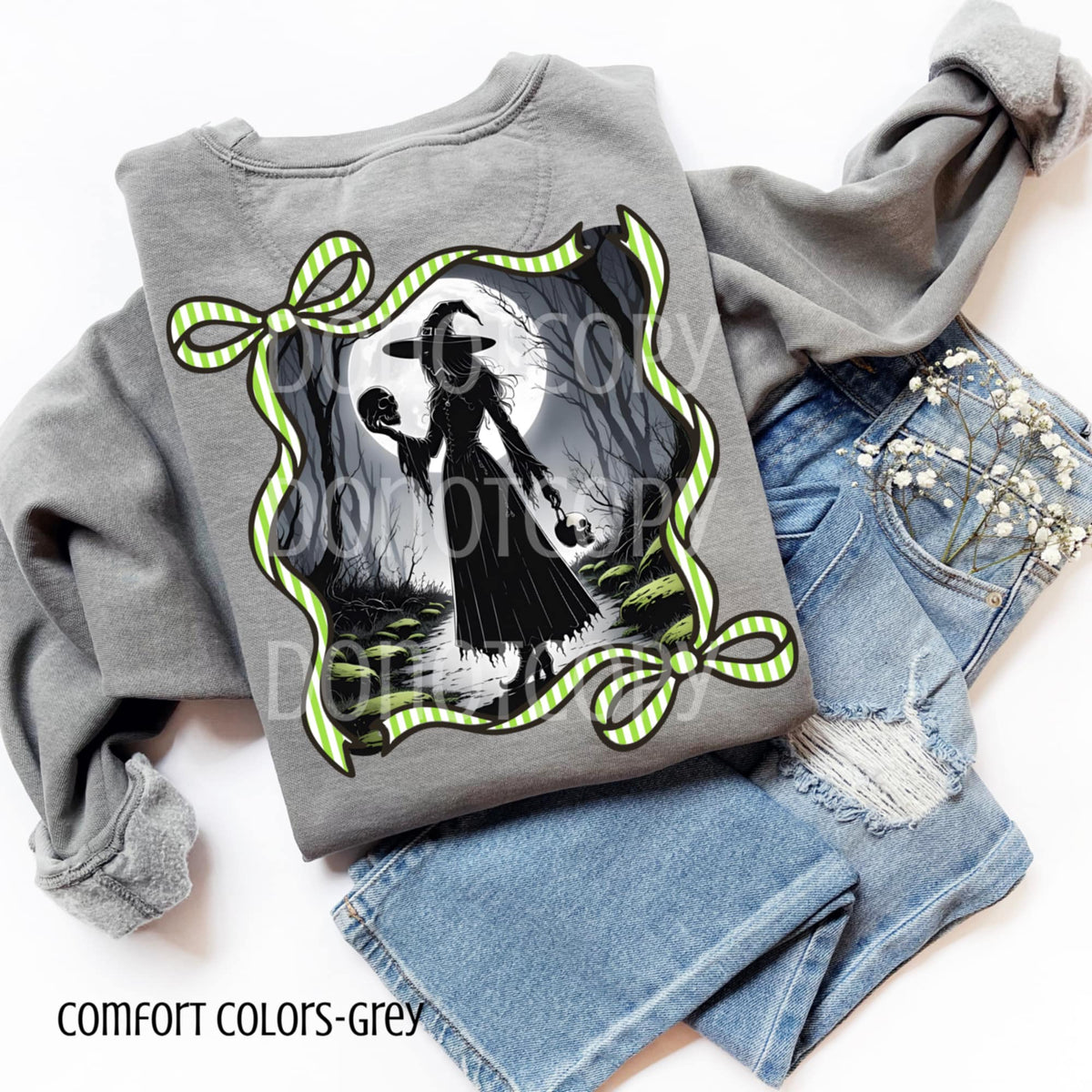 Witch Green Bow Frame CSG DTF transfer