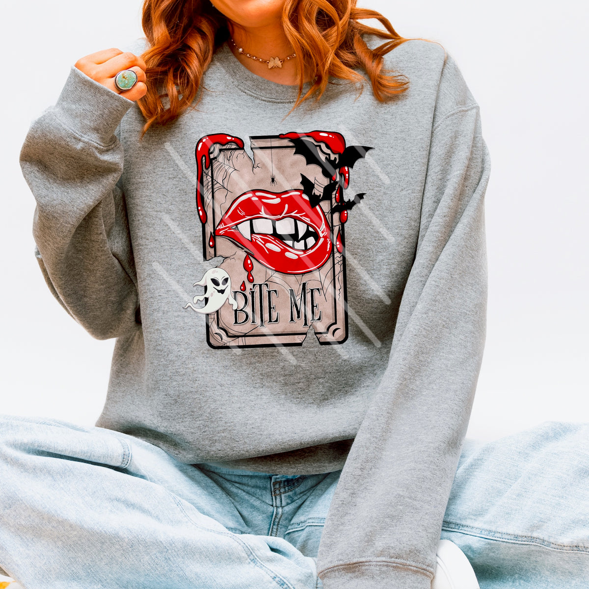 Bite Me tarot card vampire lips 113973 DTF transfer