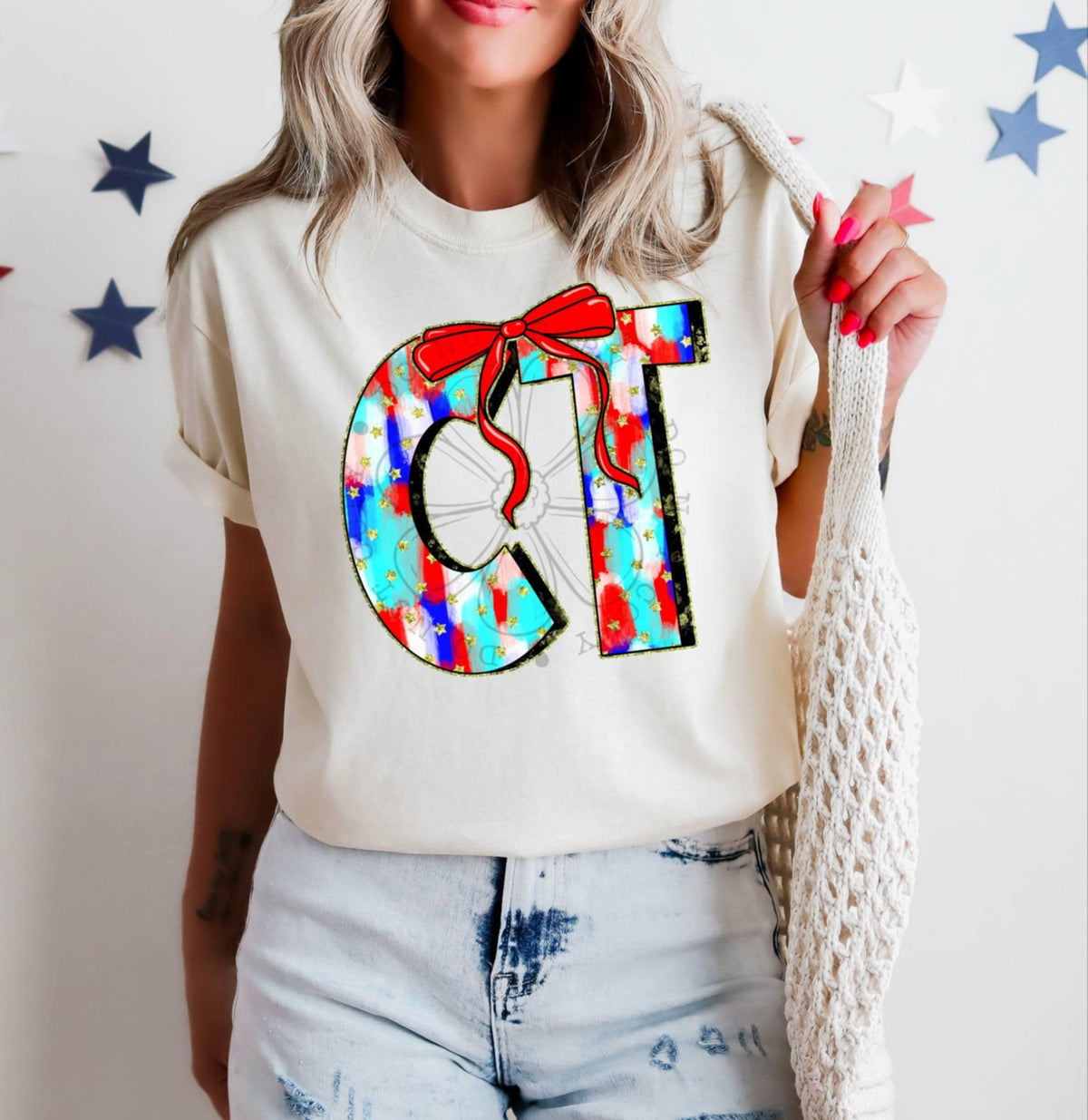 Patriotic brushstroke states DTF transfers