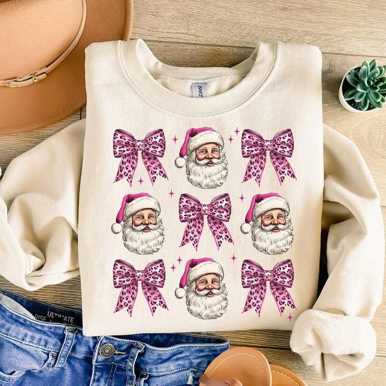 Pink Santa collage 62260 DTF transfer