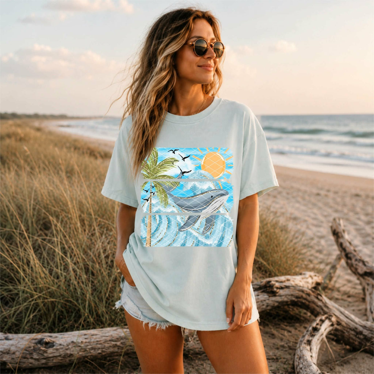 Whale Scene Sunday Special DTF transfer
