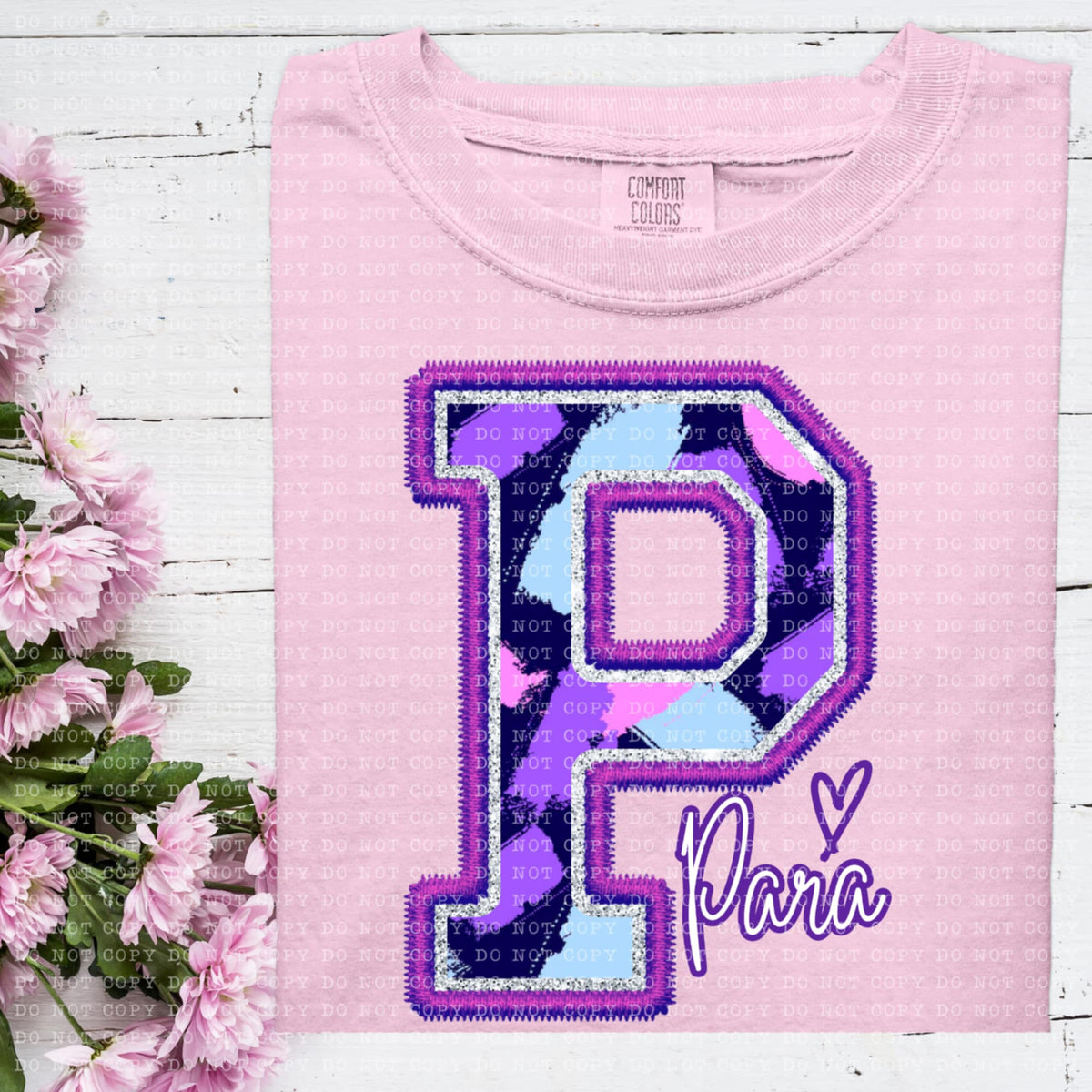 P para purple brushstrokes (ECHT) 93968 DTF transfer