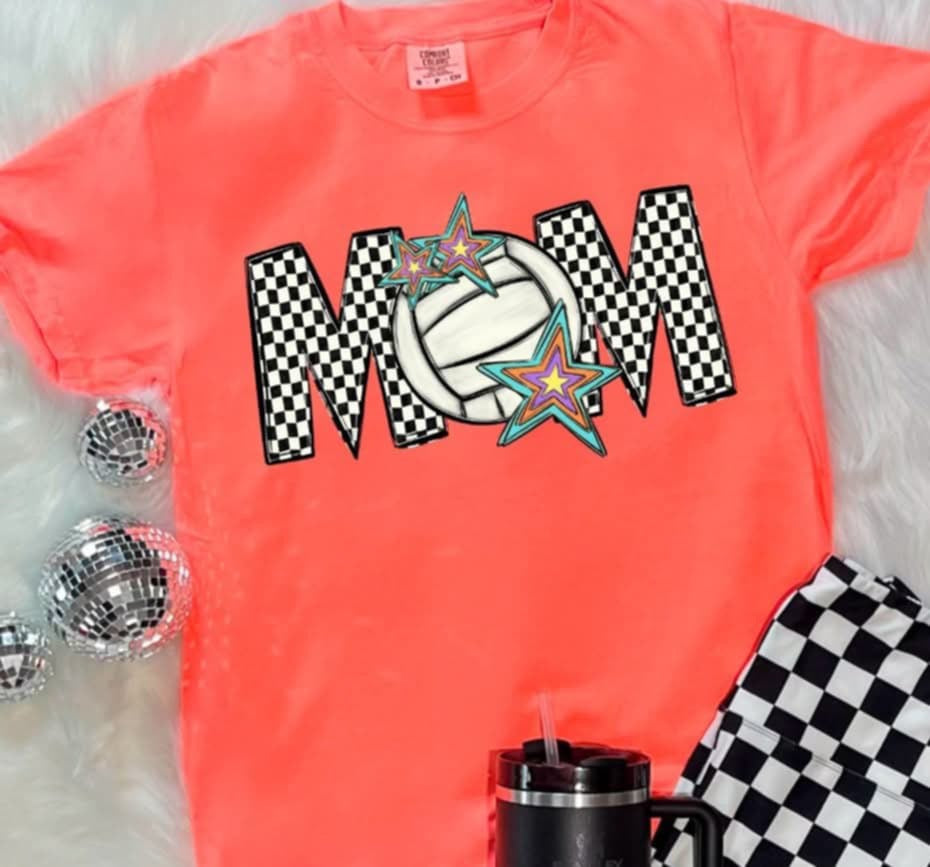Mom checkered with volleyball (S&G) 87071 DTF transfer