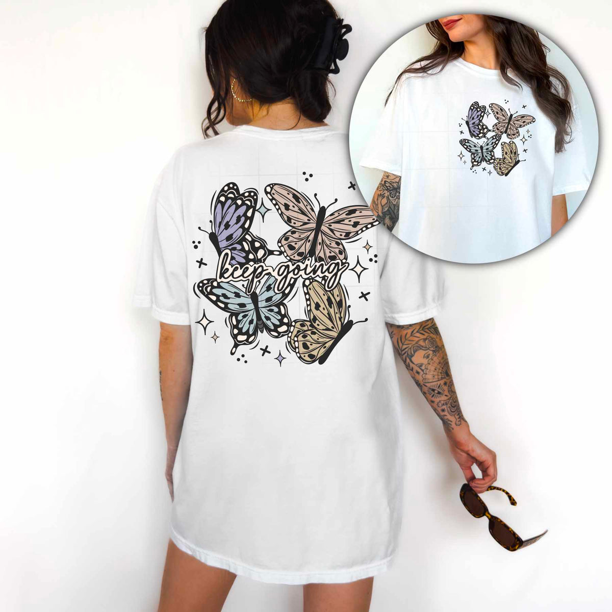 Keep going butterflies COLOR BACK (CSC) 84422 DTF transfer