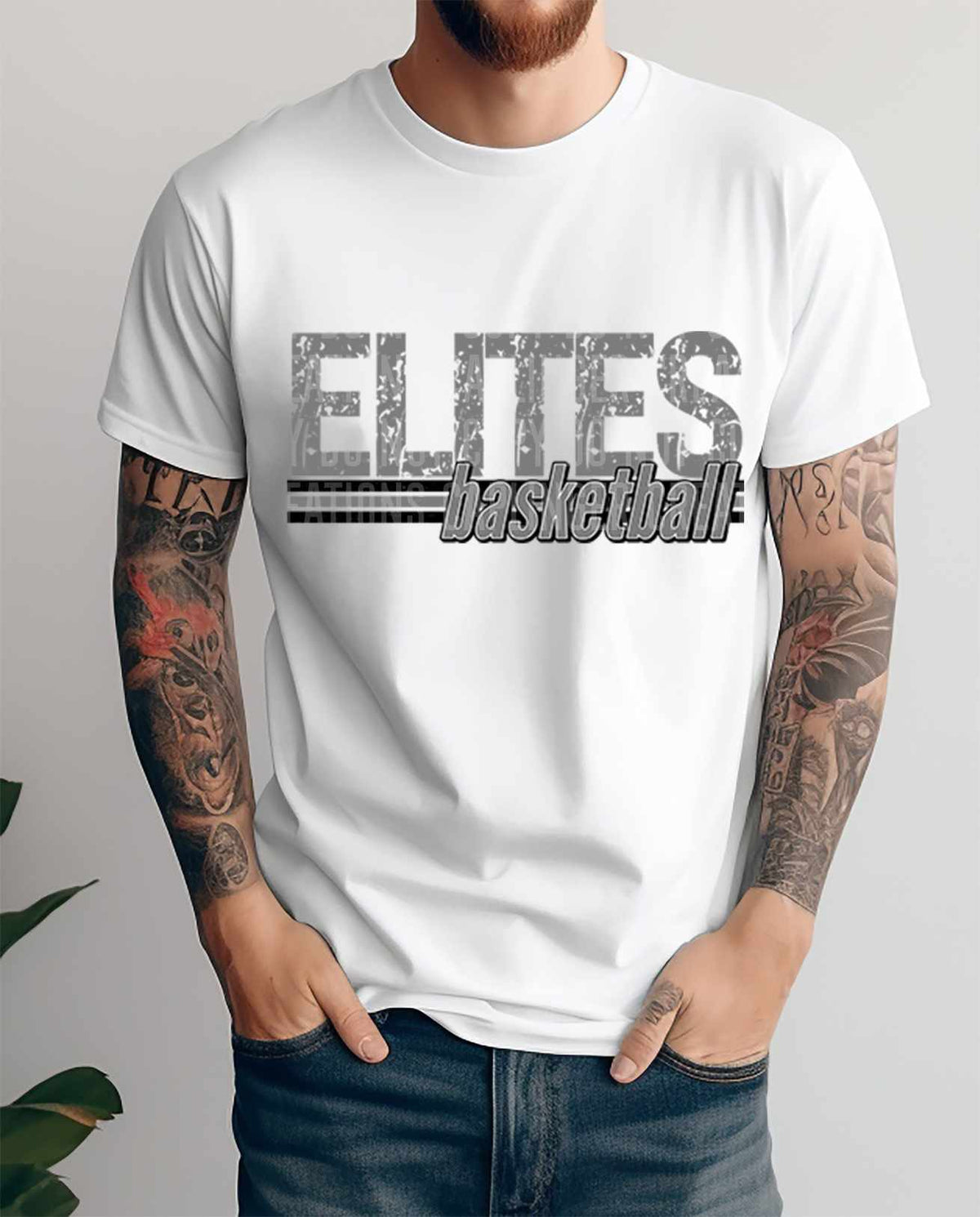 Elites basketball grey vintage (caplinger) 82110 DTF transfer