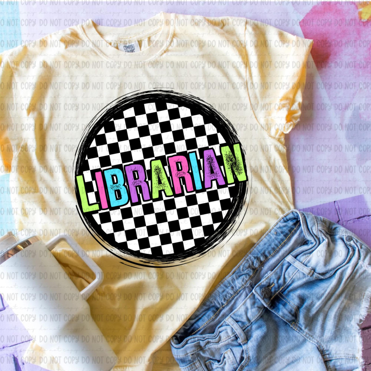 Librarian retro circle GIRL 106576 DTF transfer