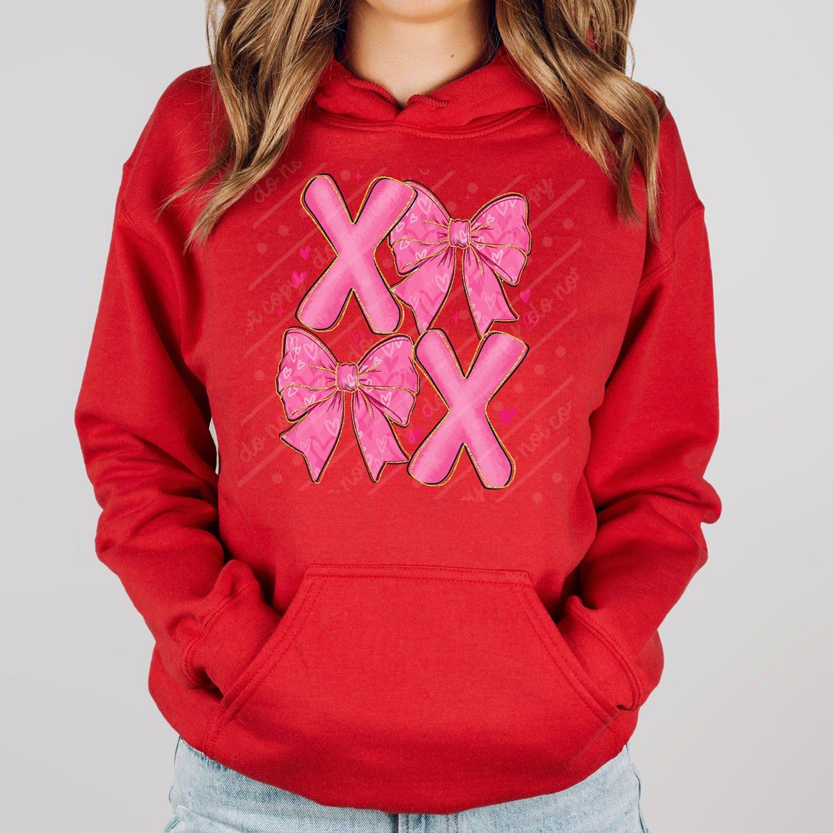 Xoxo Pink Bows DTF transfer