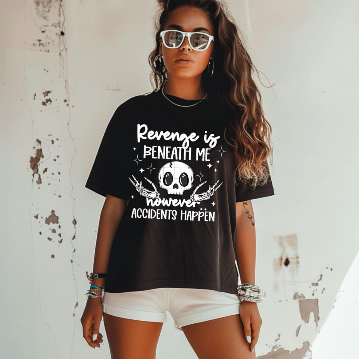 Revenge is beneath me however accidents happen white font (CSC) 96136 DTF transfer