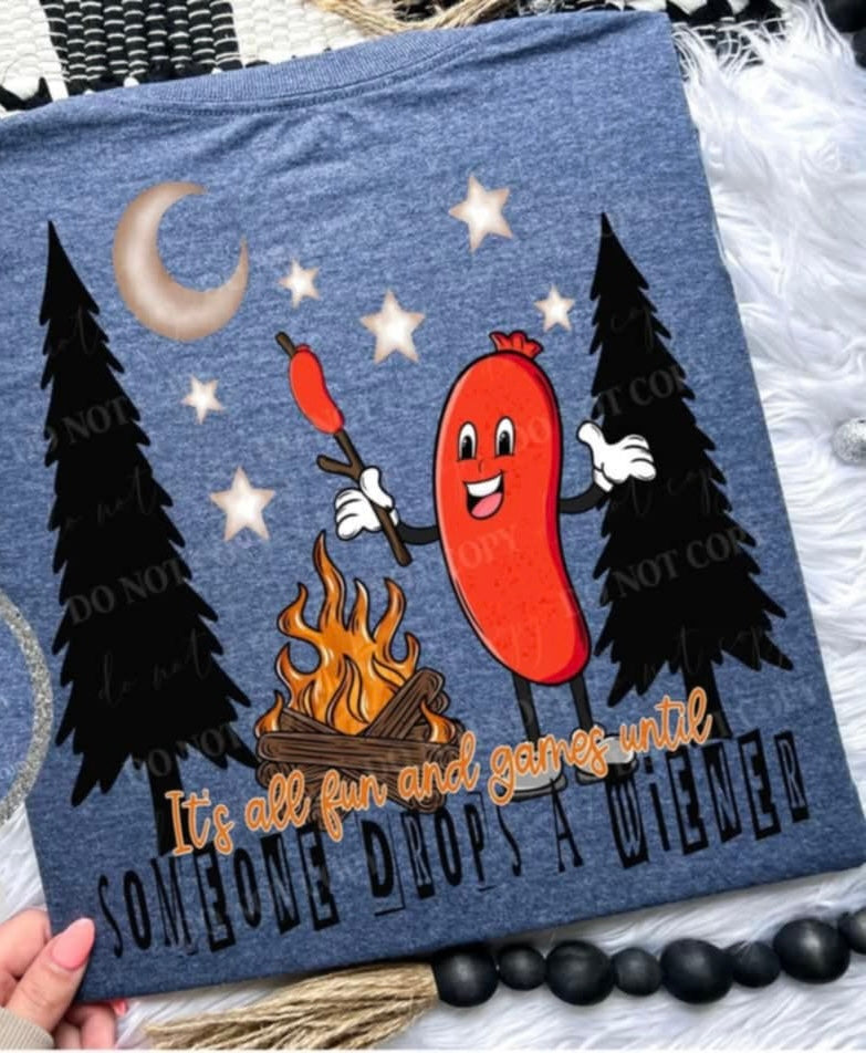 It’s all fun and games until someone drops a weiner (Linda) 99738 DTF transfer