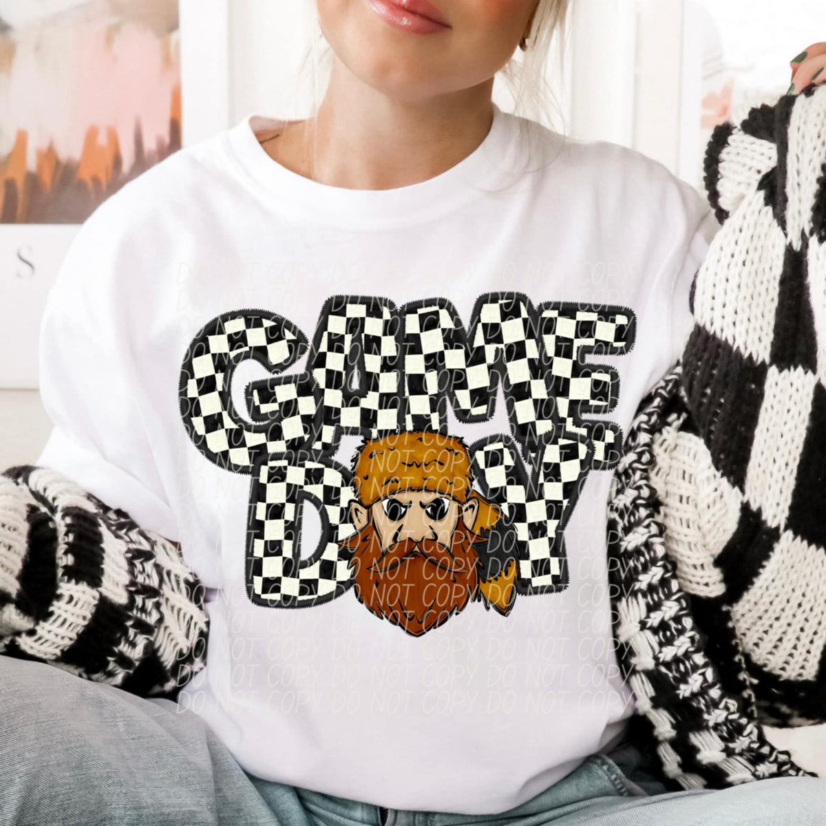 Game day Highlander checkered (CITY) 91365 DTF transfer
