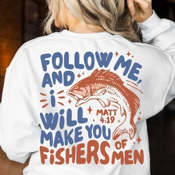Follow me and I will make you fishers of men red and blue (KARTA) 64049 DTF transfer