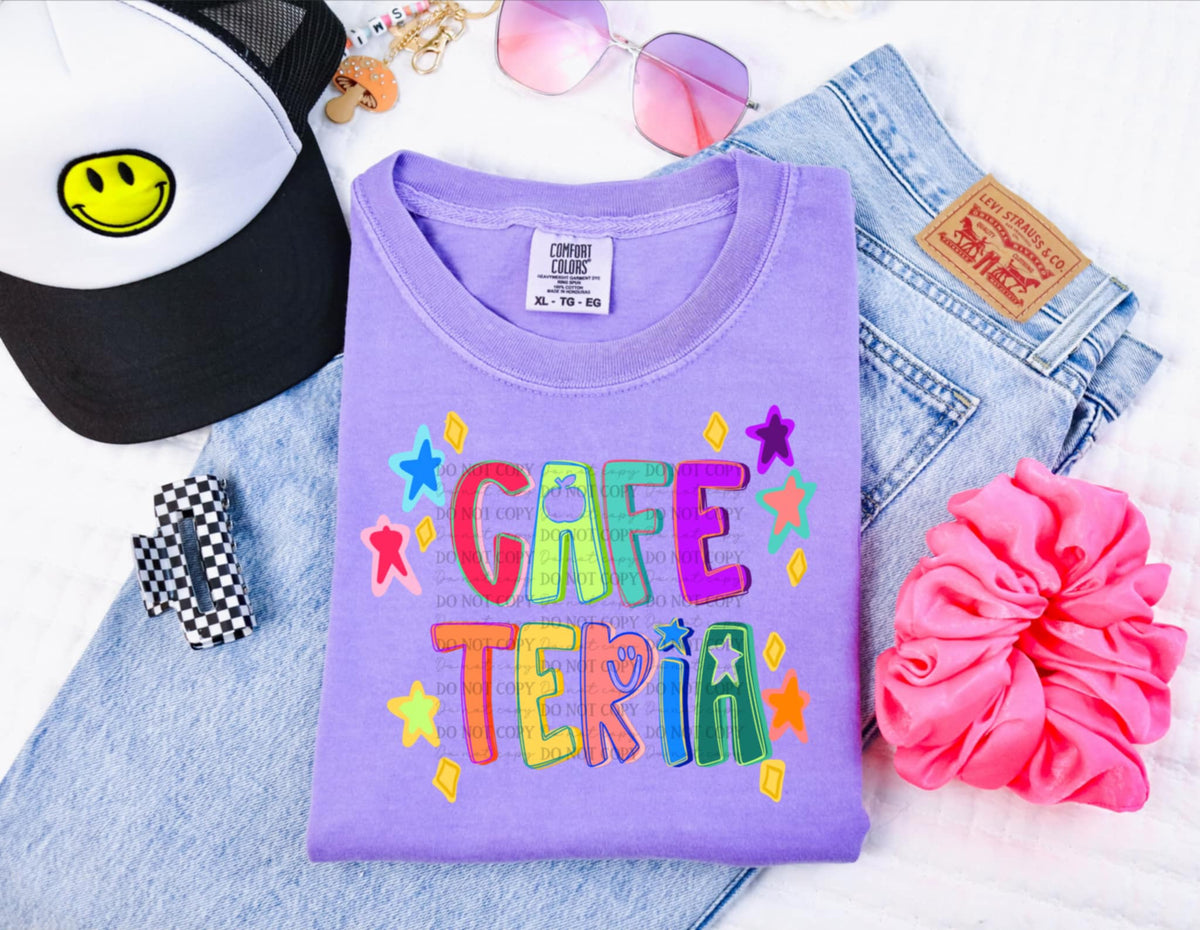 Cafeteria colorful stars 107601 DTF transfer