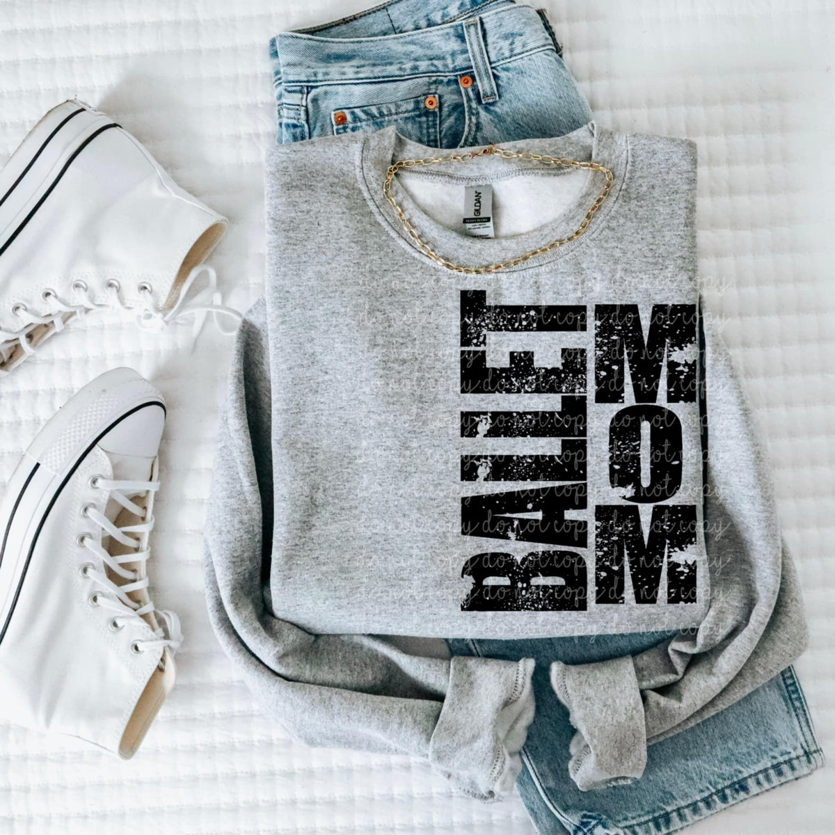 Ballet mom vertical grunge 93201 DTF transfer