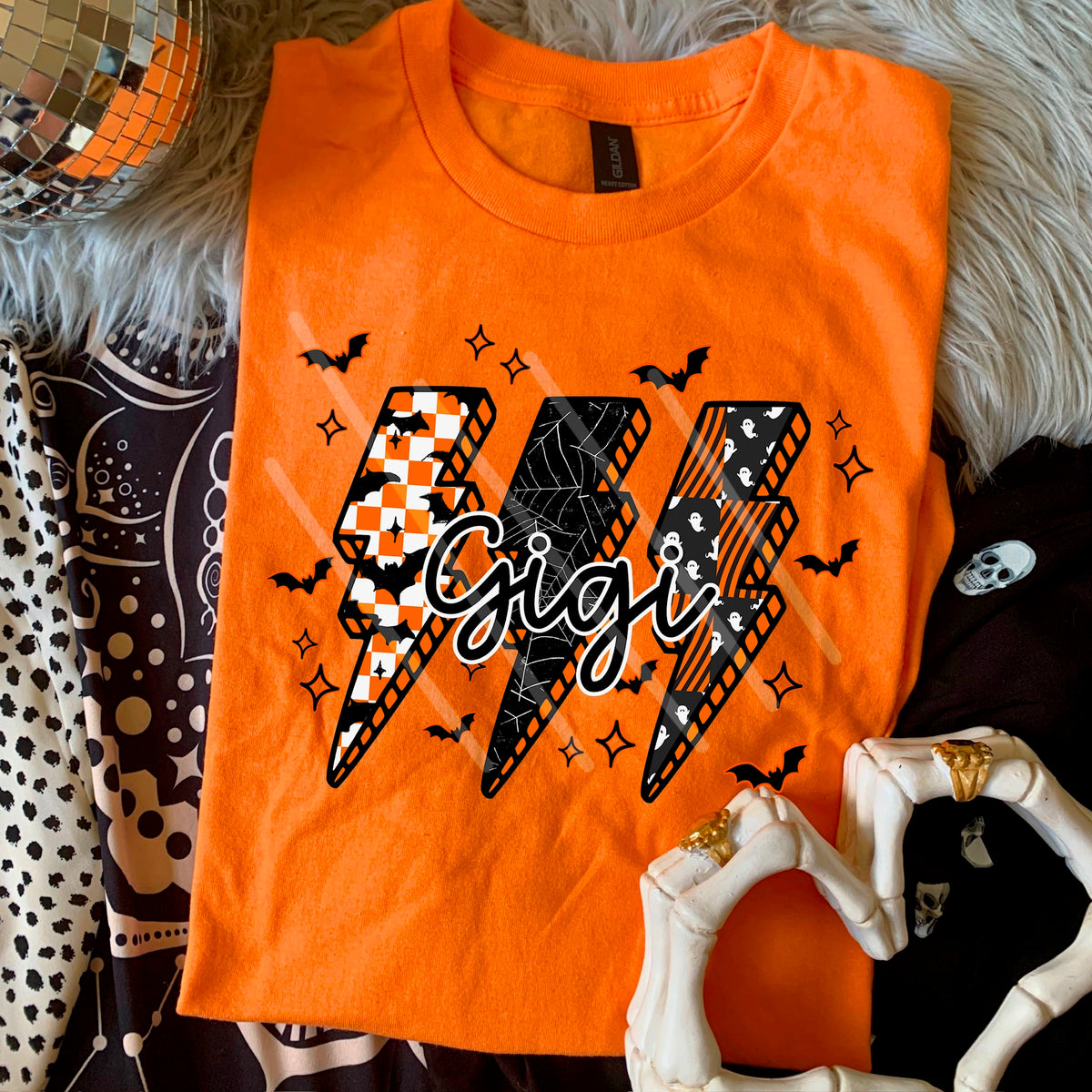 Gigi Spooky Lightning Bolts (MZ) 113504 DTF transfer