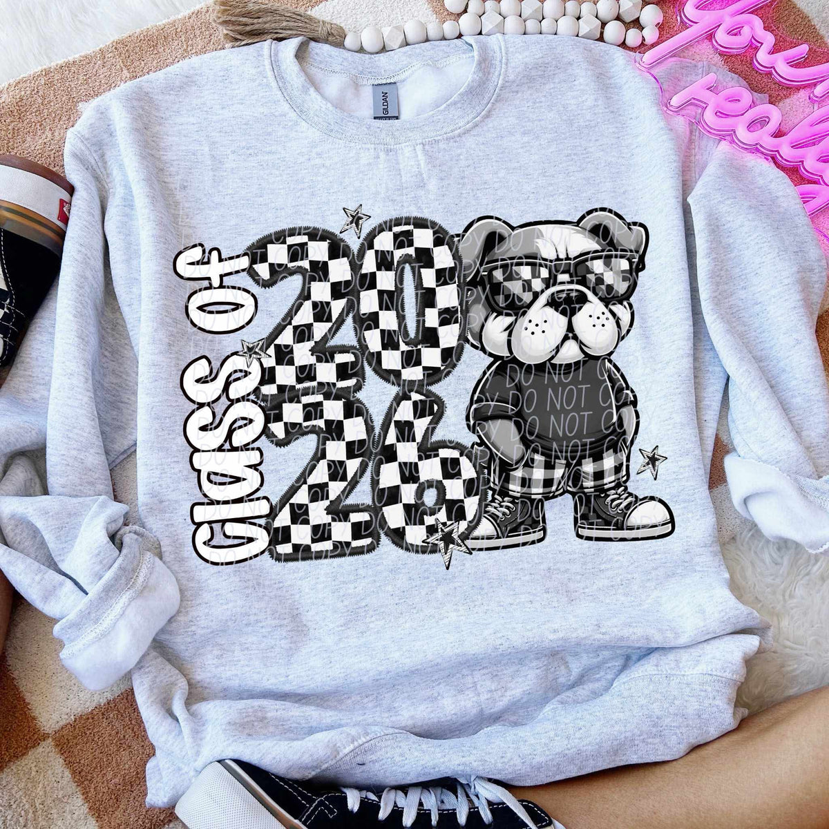 Class of 2026 checkered Bulldogs city DTF transfer