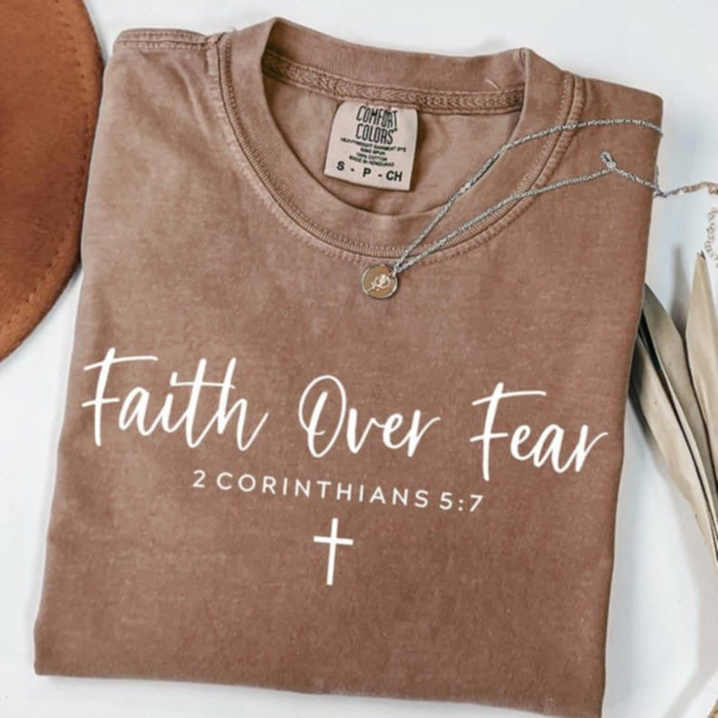Faith over fear WHITE 106517 DTF transfer