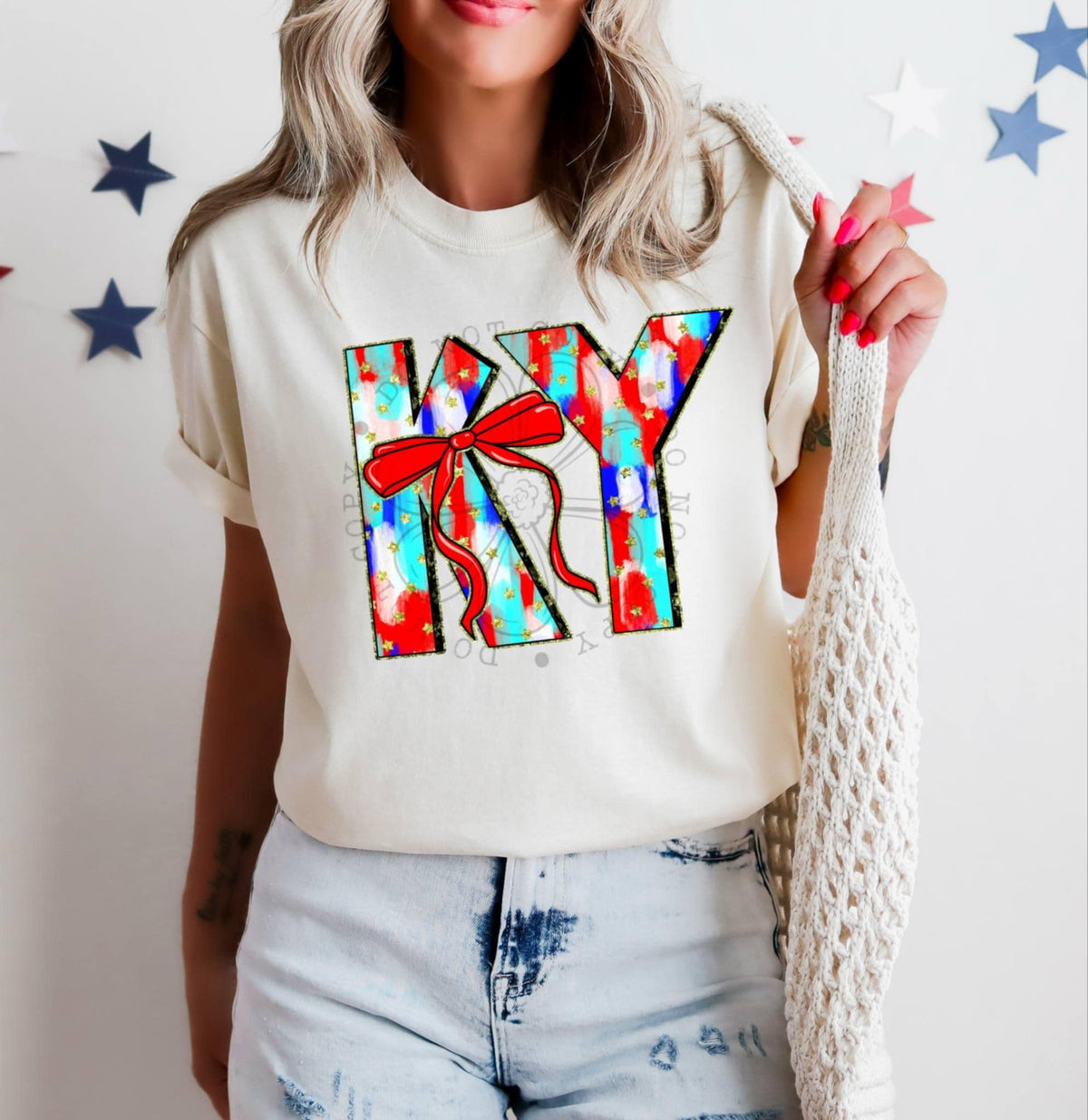 Patriotic brushstroke states DTF transfers