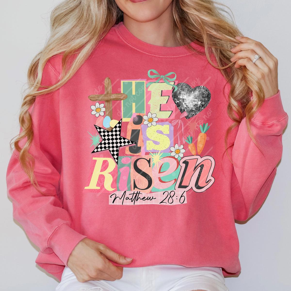 He is risen with disco heart  Sunday special DTF transfer