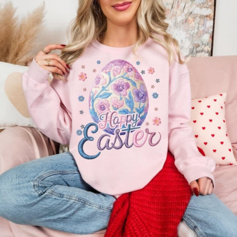 Happy Easter floral egg 87789 DTF transfer