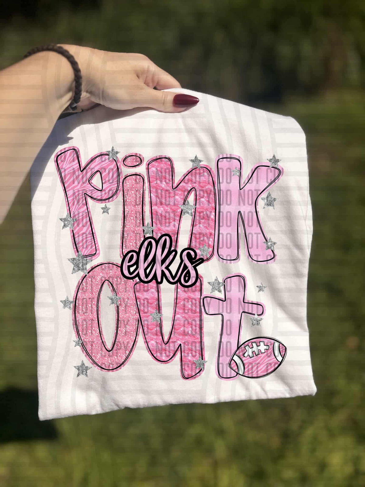 Pink out sparkles Elks (Caplinger) DTF transfer