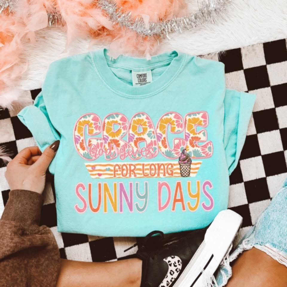 God gives grace for long sunny days 96054 DTF transfer