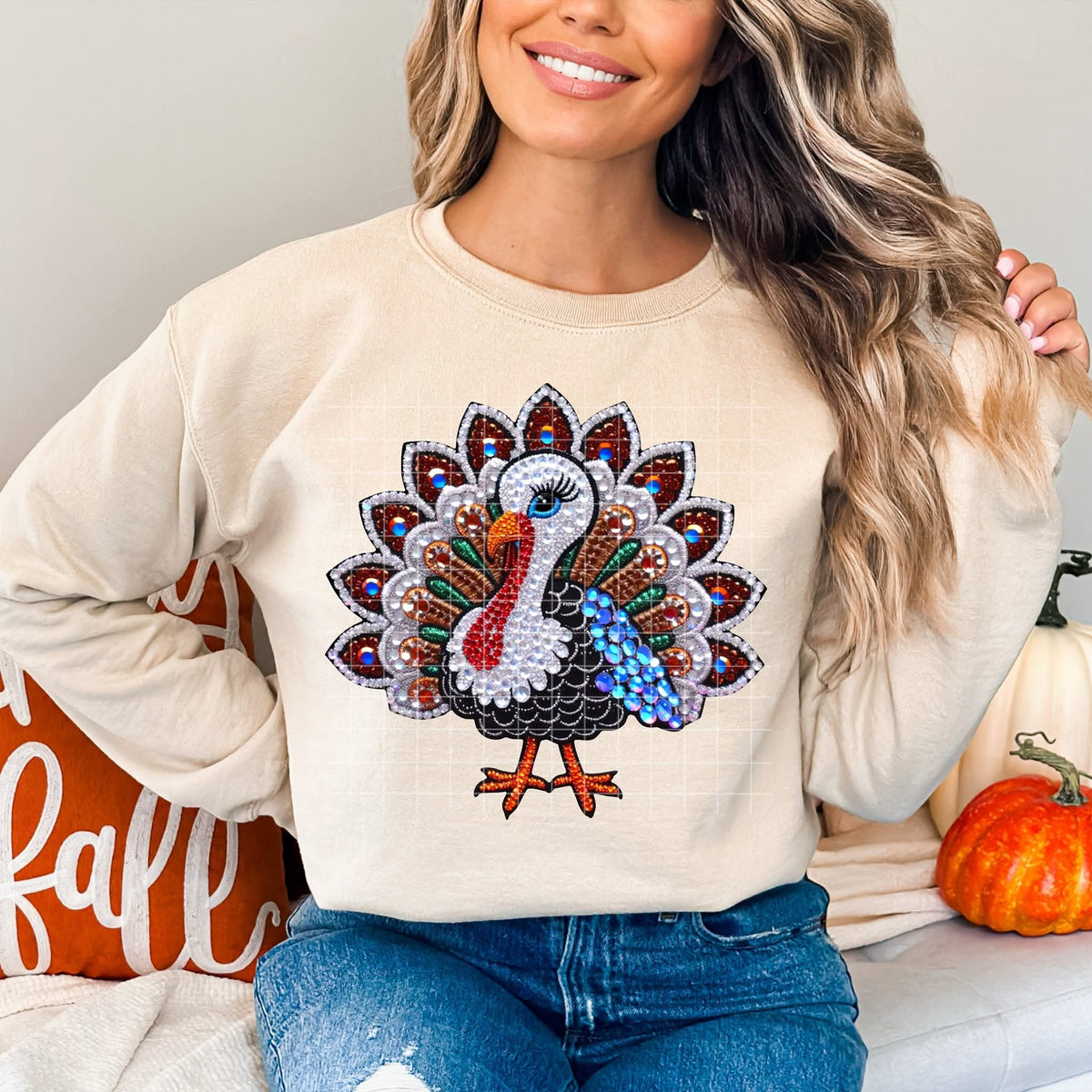 Faux Rhinestone Turkey (crafti) DTF transfer