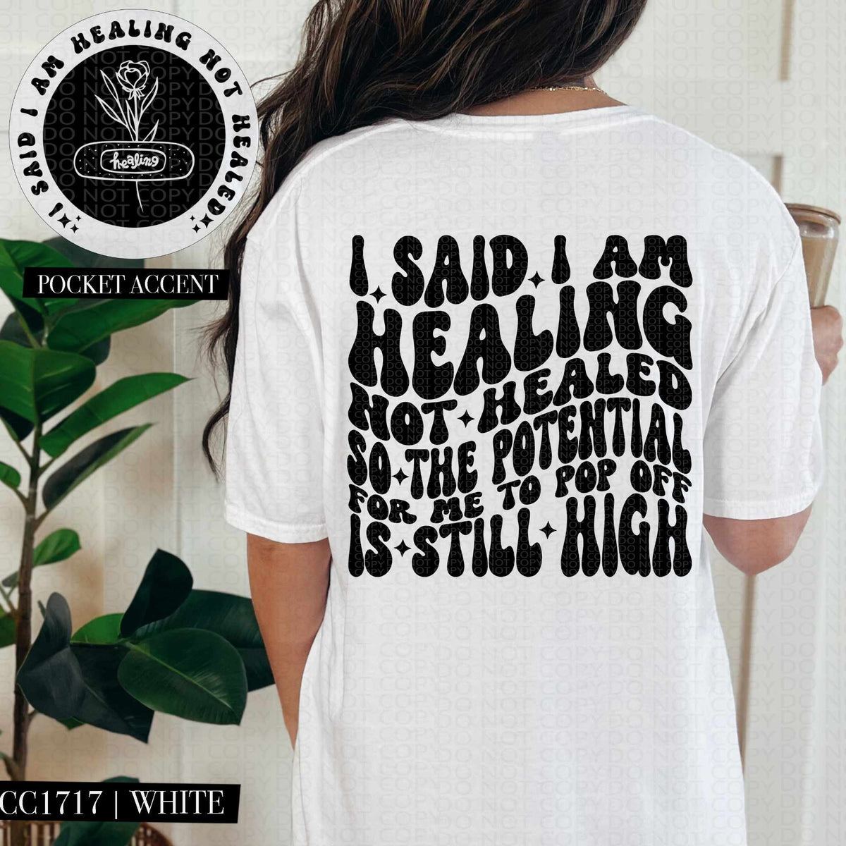 I said I am healing not healed BLACK BACK (HW) 84613 DTF transfer
