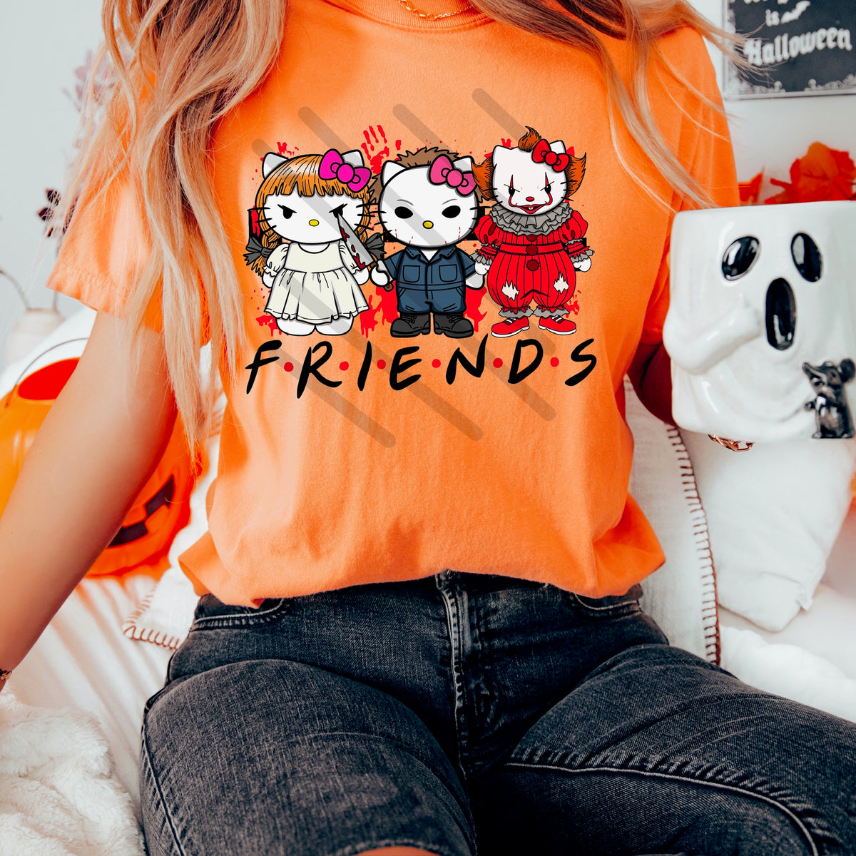 Kitty Friends Horror 113856 DTF transfer