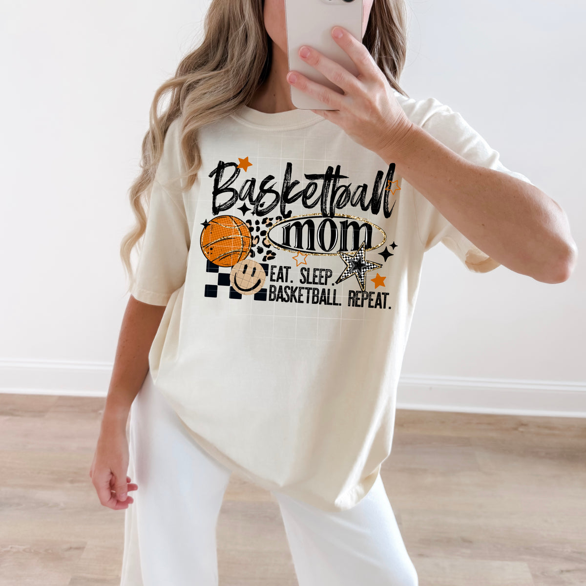Basketball Mom eat sleep repeat (CSC) DTF transfer