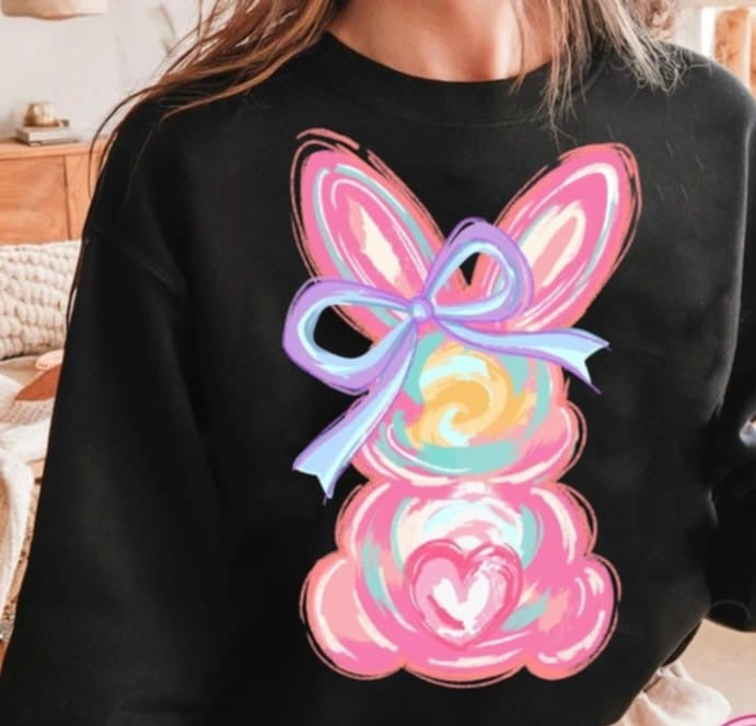 Bright pink bunny 87791 DTF transfer