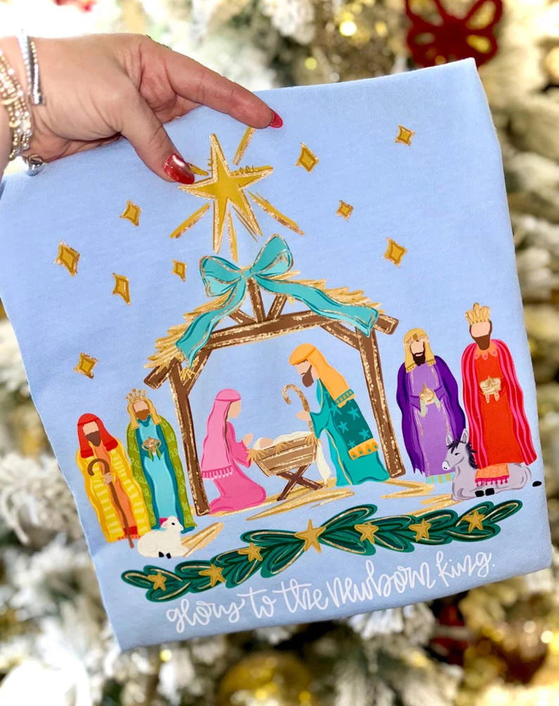 Colorful Nativity Scene sunday special DTF transfer