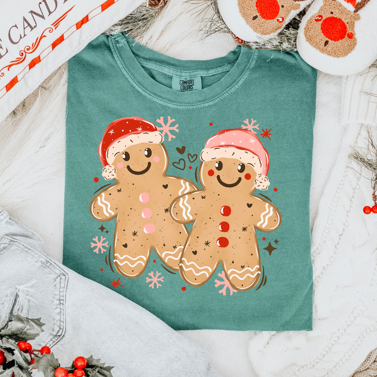 Gingerbread with hats (csc) DTF Transfer