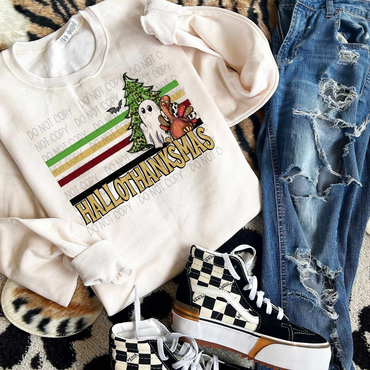 Hallothanksmas retro lines (SW) 58463 DTF transfer