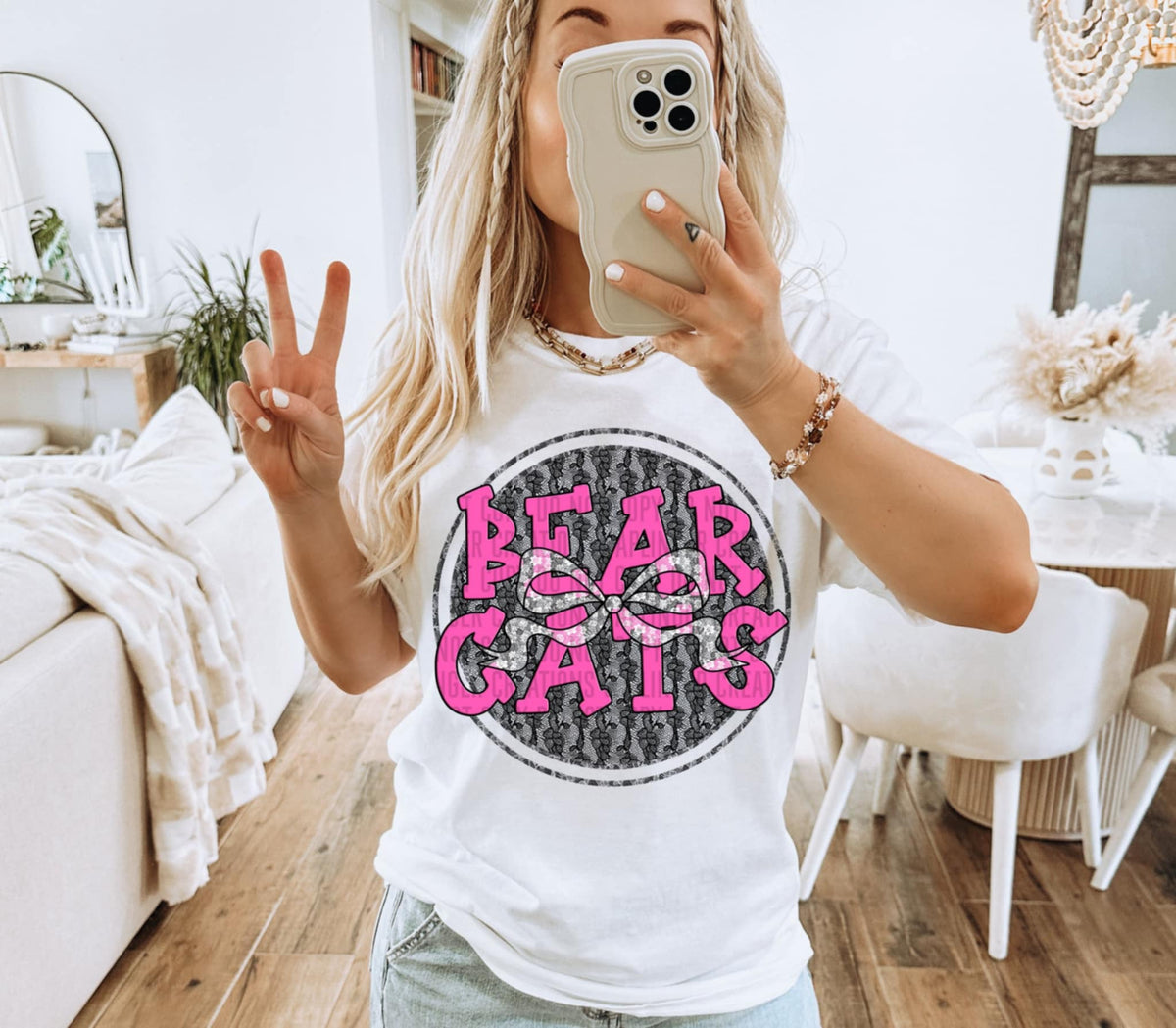Bearcats pink font circle (Caplinger) 87579 DTF transfer