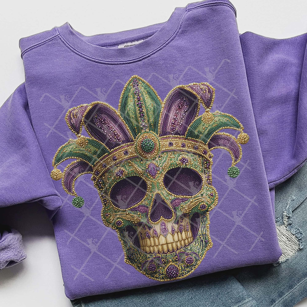 Mardi Gras skeleton (TTG) DTF transfer